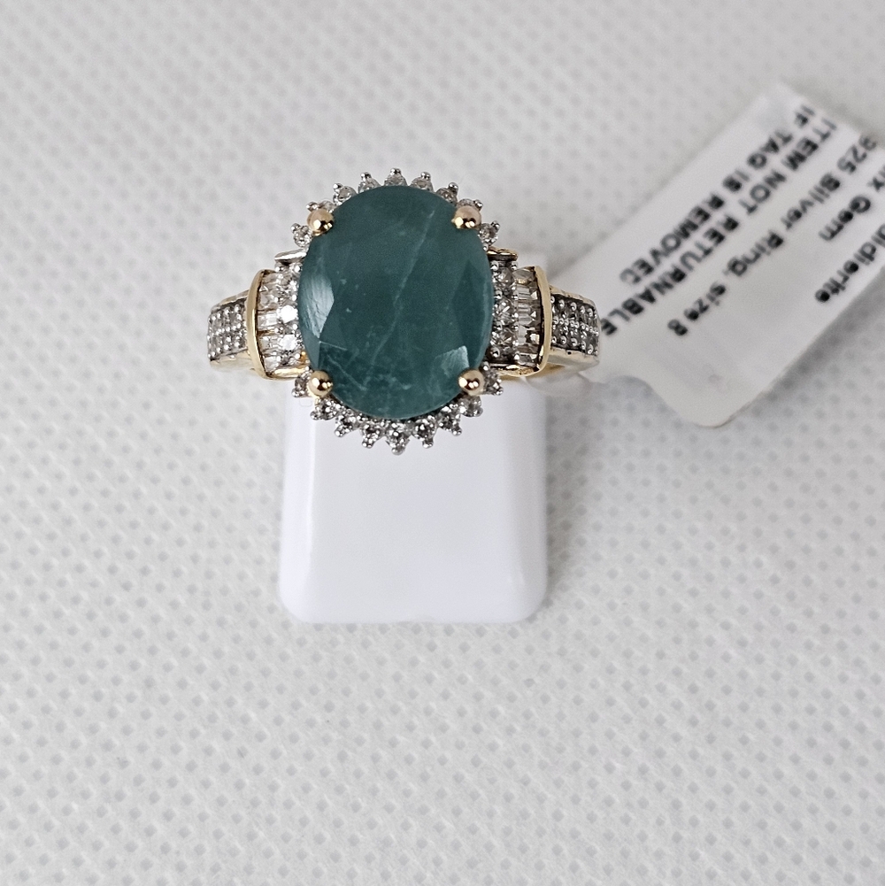 Extremly Rare Natural Grandiderite & Ziron Vermeil Ring Size 8 New! - Picture 4 of 8